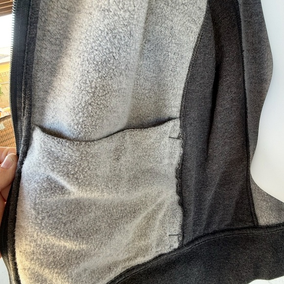 Y2K Polo Ralph Lauren Men’s Full Zip Fleece Jacket XL Gray White Stripe MockNeck - Picture 15 of 16